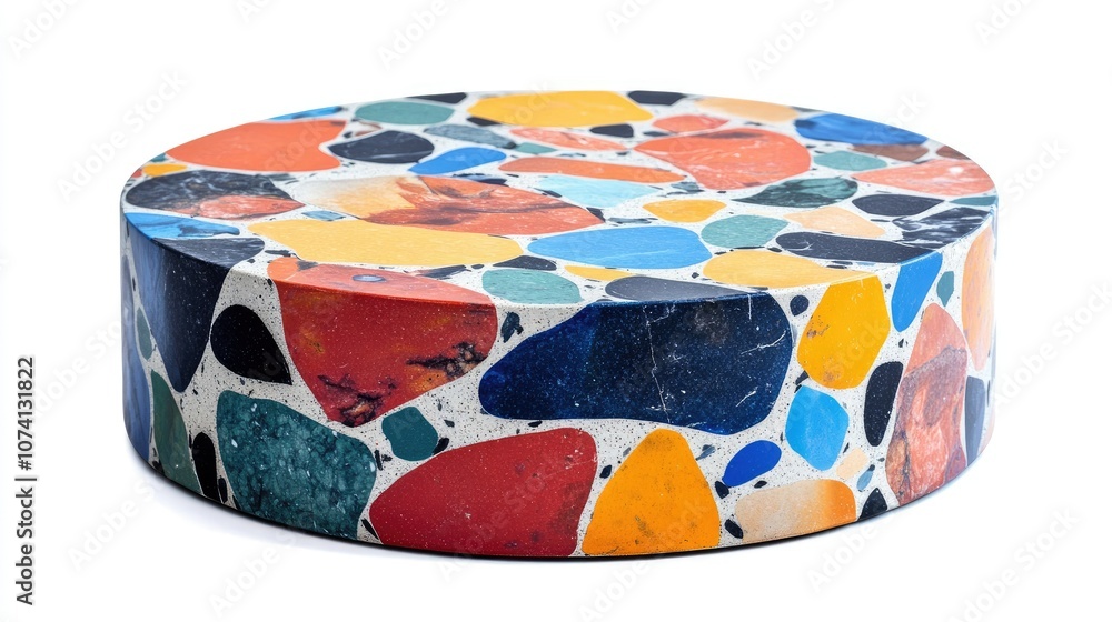 Poster colorful round surface with unique stone patterns