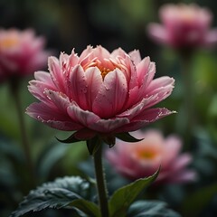 pink and white flower