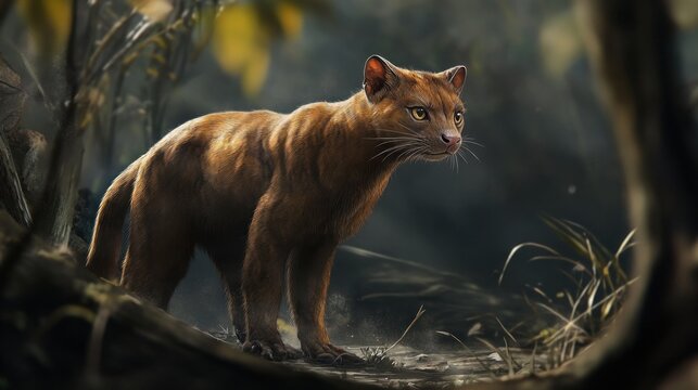 A Rusty-Spotted Cat in the Wilderness