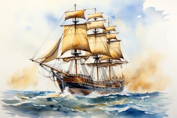 Fototapeta premium Ship ship transportation sailboat.