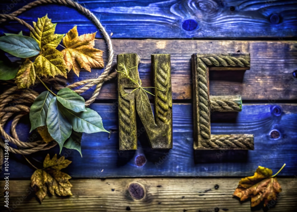 Poster rustic typeface displayed on weathered wood background with natural textures and earthy tones for a 