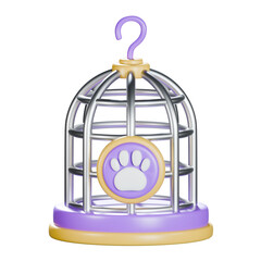 Bird Cage 3d Icon Illustration