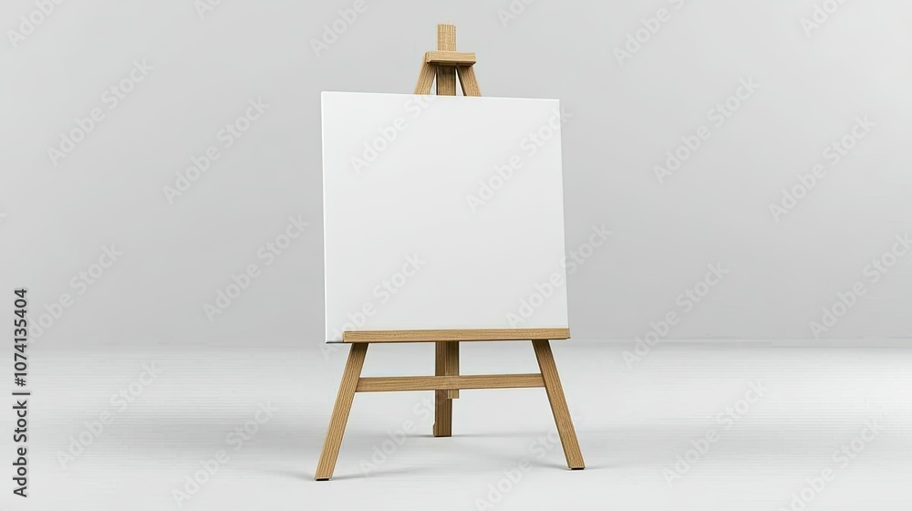 Poster blank canvas on easel for artistic creation
