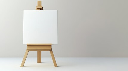 Empty Canvas on Easel in Minimalistic Setting