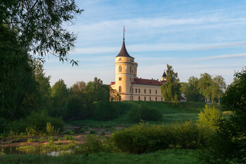 View of the Castle of the Russian Emperor Paul I - Marienthal (BIP fortress) on a sunny summer day, Pavlovsk, Saint Petersburg, Russia