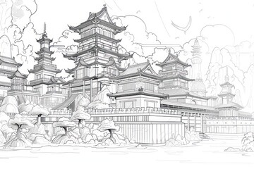 Artistic outline: illustration, highlighting beauty of simplicity, focusing on contours, shapes, providing versatile, engaging visual that can enhance various creative endeavors, design elements.