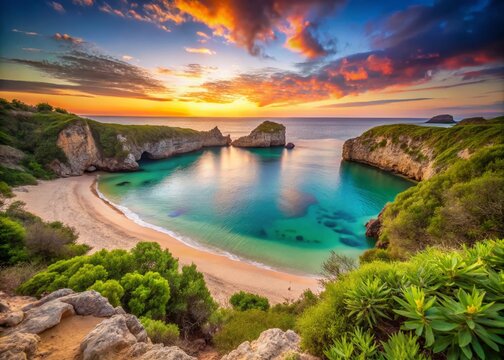 Serene Escape to a Hidden Romantic Beach at Marietas Islands Surrounded by Lush Greenery and Crystal Clear Waters Perfect for Couples Seeking Intimacy and Tranquility