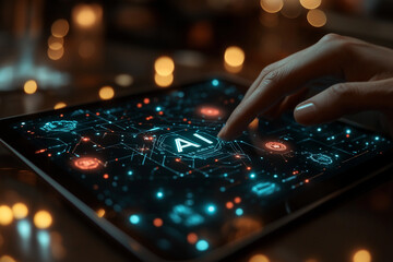 Abstract Representation of AI Integration in Everyday Life