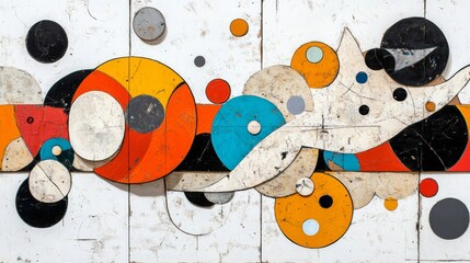 Abstract Geometric Art Colorful Circles Shapes Textures