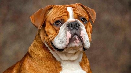 Obraz premium Admiring a beautiful bulldog understanding the unique characteristics and care needs of this beloved breed
