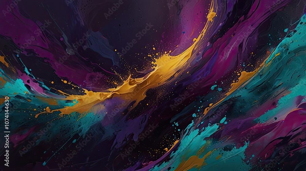 Aufkleber this artwork showcases dynamic fluid patterns with bright colors swirling together creating a captiv