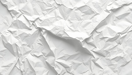 crumpled or folded paper texture with a transparent background isolated with white highlights, png