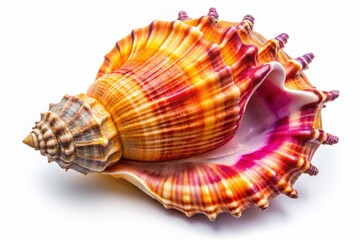 Obraz premium Stunning Drone Photography of a Beautiful Sea Shell Isolated on a White Background, Showcasing Intricate Details and Natural Patterns for Nature and Marine Life Enthusiasts