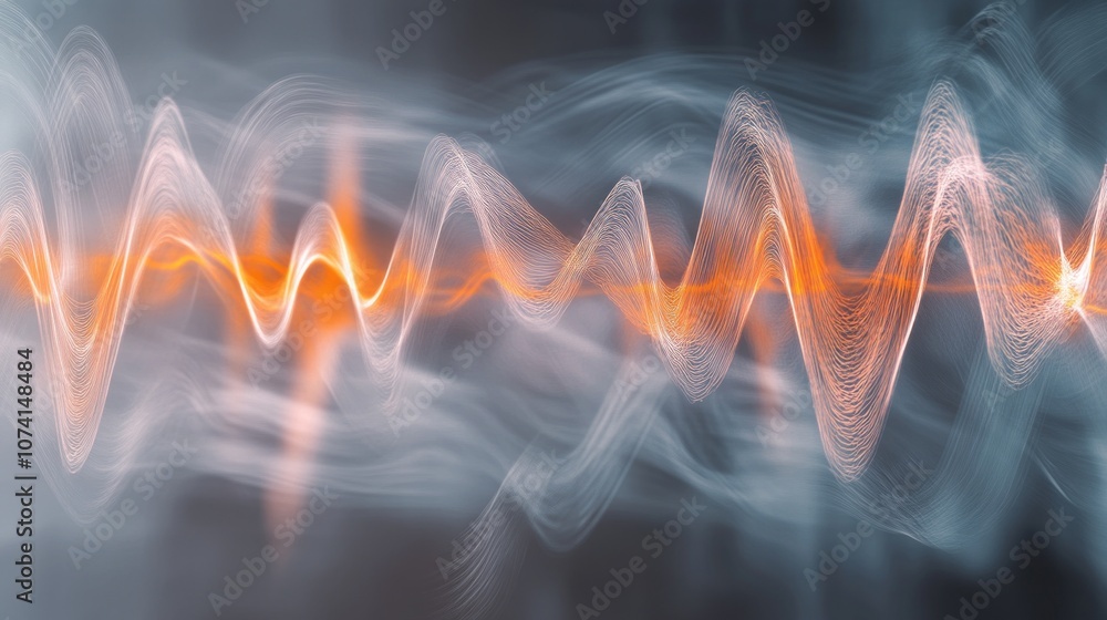 Poster abstract background of sound wave in the dark with motion blur effect - generated ai