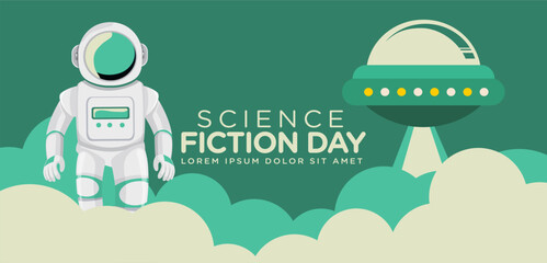 Banner design template for National Science Fiction Day