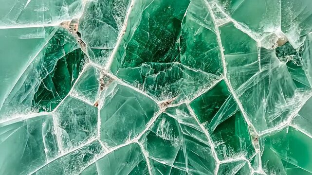 A close-up view of a green agate stone with a fractured surface, showing its intricate patterns