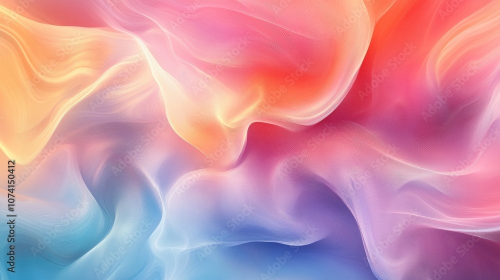 Poster abstract background design with soft gradients and vibrant colors creating a sense of motion and dep