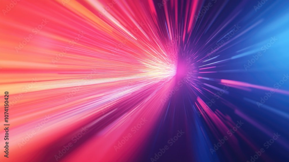 Poster zoomed blurred gradient lines creating a centered design effect