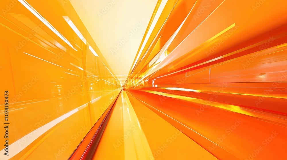 Poster vibrant orange background featuring a modern business website layout with ample copy space and a dyn