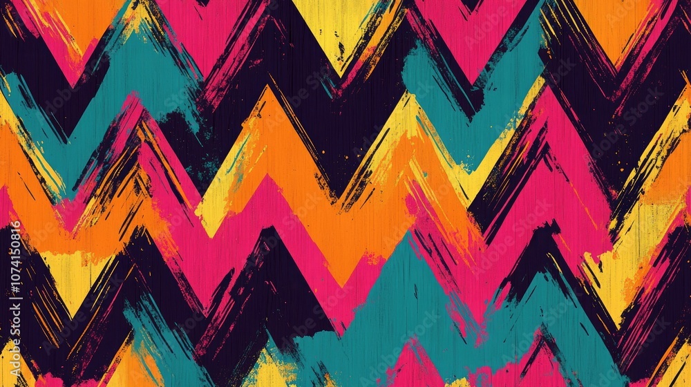 Aufkleber vibrant zigzag striped pattern suitable for backgrounds and design projects