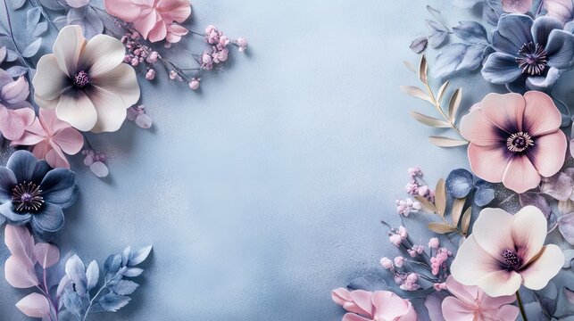 Floral themed wedding invitation cards