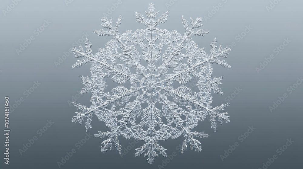 Poster delicate snowflake design in raster format