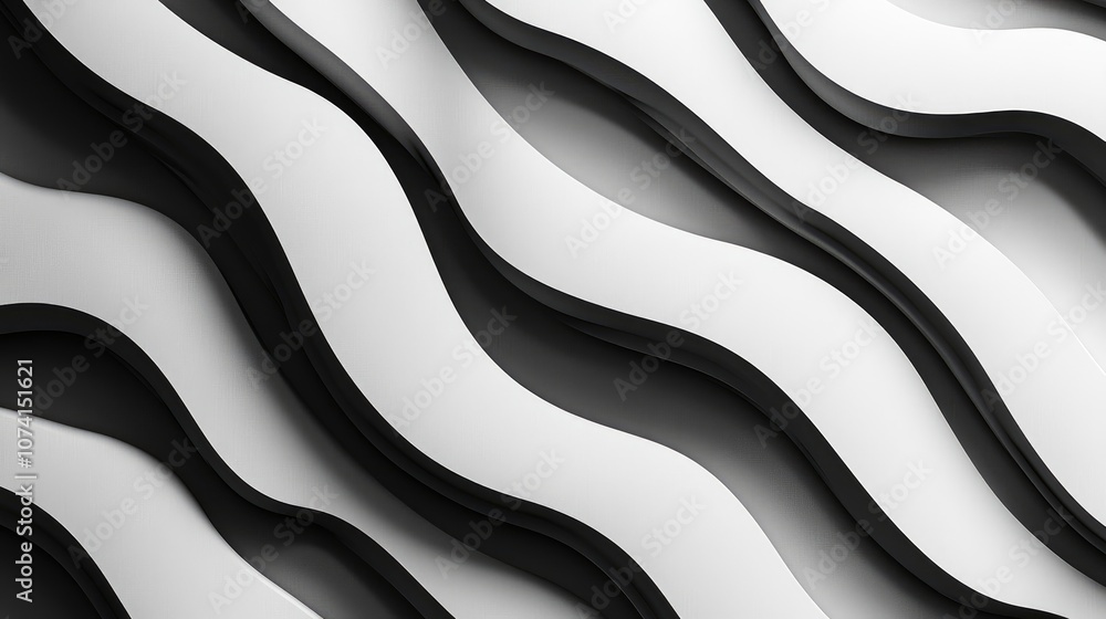 Poster monochrome wavy striped pattern suitable for backgrounds and design elements