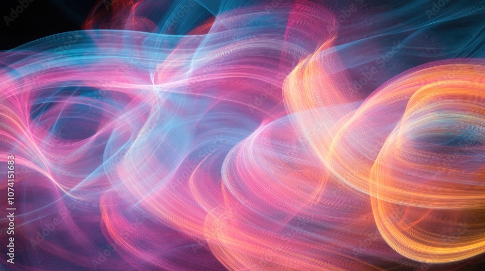 Poster dynamic abstract light patterns in vivid and captivating hues