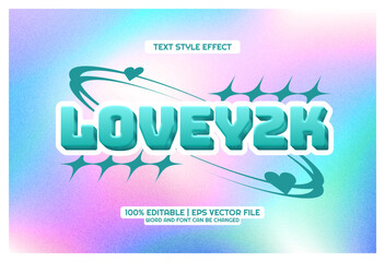 Love Y2K 3D cartoon Editable text Effect