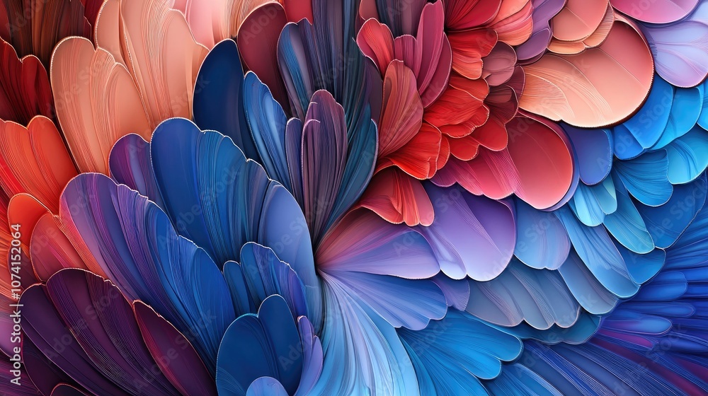 Poster abstract fractal background design featuring fan elements