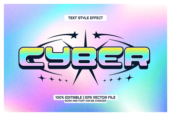 Cyber cartoon Editable text Effect y2k style