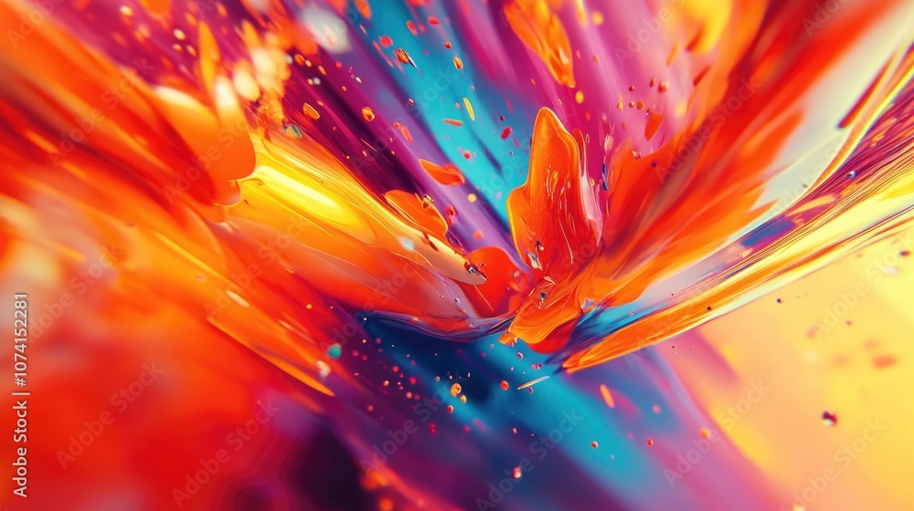 Poster vibrant abstract background with dynamic shapes and colors creating an eye catching visual effect