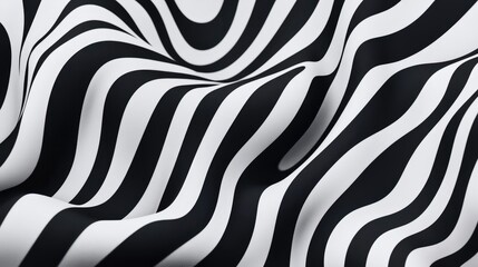 Black and white wavy stripe pattern suitable for backgrounds and design elements
