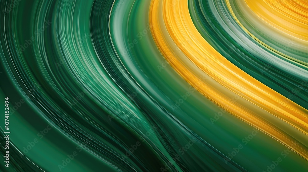 Poster abstract background featuring a gradient of green and yellow hues complemented by a striped design e