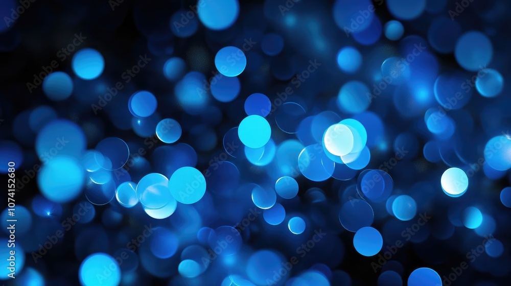 Fototapete Glowing blue circles in a cosmic setting an abstract background created through computer graphics