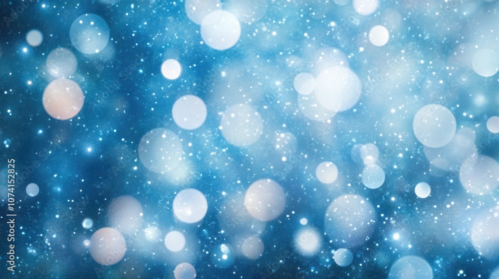 Aufkleber blue bokeh circles with stars creating a visually appealing abstract illustration