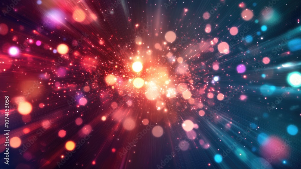 Poster abstract background featuring dynamic explosion lights