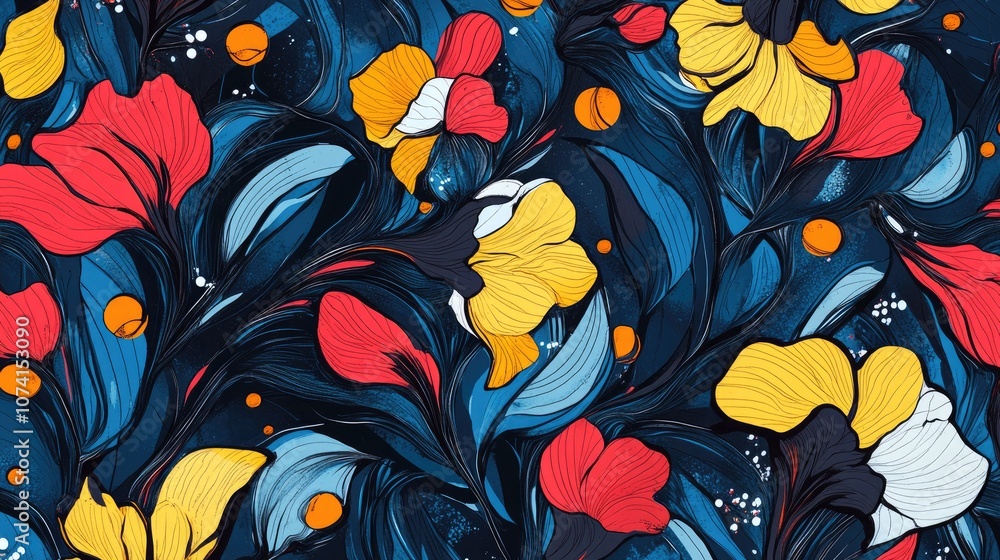 Poster print pattern design featuring unique artistic elements