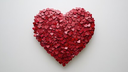 Large heart composed of smaller hearts set against a white background
