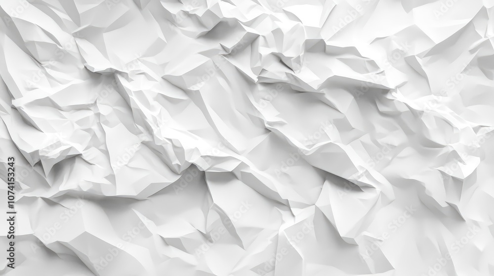 Poster abstract white background featuring a low poly design with a crumpled paper effect 3d illustration