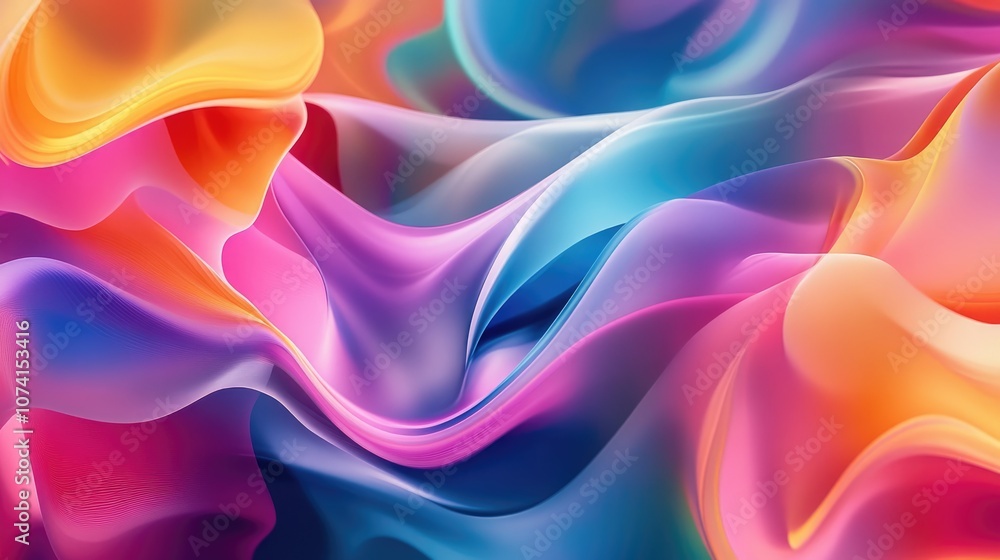 Poster abstract background with smooth gradients and dynamic shapes in a vibrant color palette