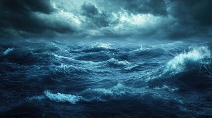 Fototapeta premium Abstract depiction of a stormy sea featuring a dynamic background rendered in 3D illustration