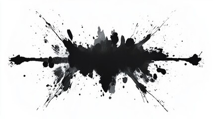 Abstract ink blot design on a white backdrop