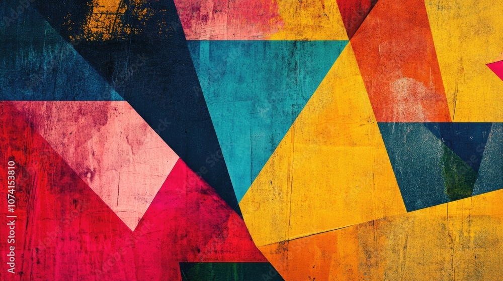 Poster abstract background design featuring vibrant colors and geometric shapes creating a modern and dynam