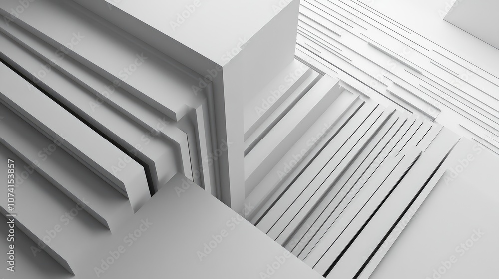 Poster geometric architectural background featuring abstract 3d lines