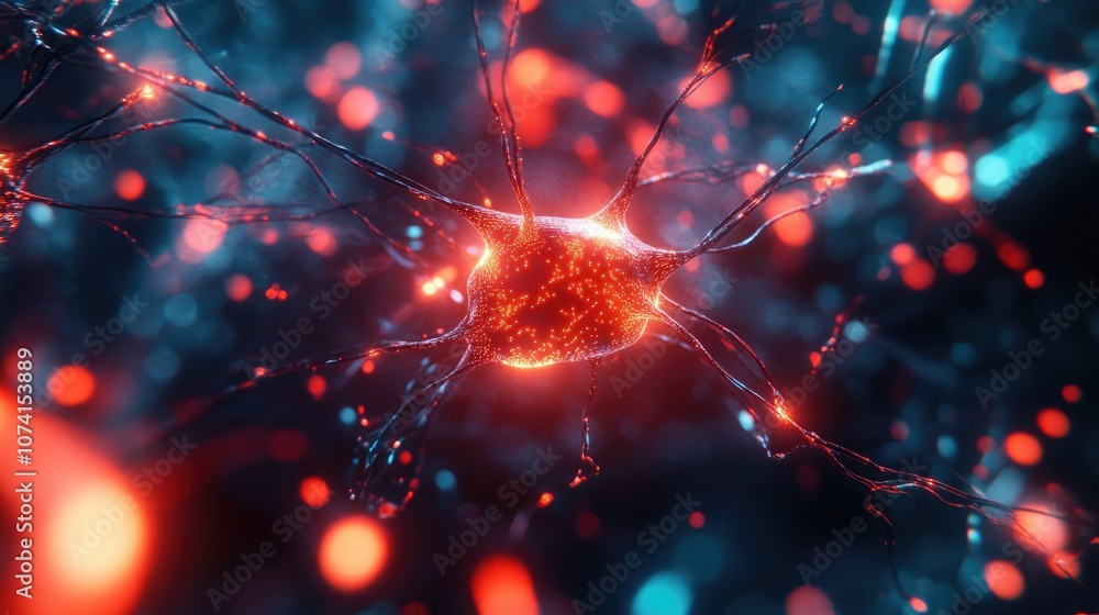 Poster glowing abstract virtual neural network design futuristic concept of artificial intelligence depicte