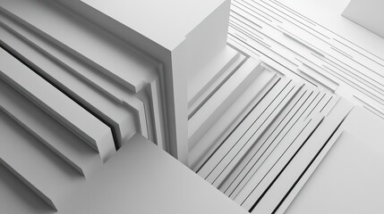Obraz premium Geometric architectural background featuring abstract 3D lines