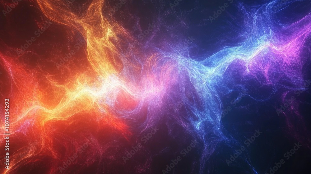 Poster abstract colorful fractal light background in 3d rendering