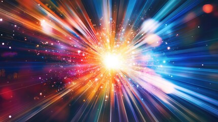 Abstract colorful background featuring a panoramic view of an exploding star enhanced with glossy effects and dynamic lines Beautiful illustration
