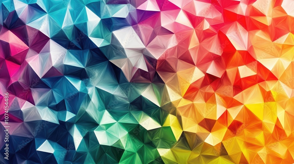 Poster Low Poly Triangular Pattern Background